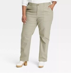 NWT Knox Rose Women's Straight Leg High Rise Pants 1X 2X 3X 4X